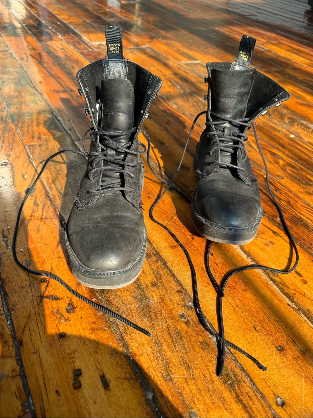 Sorel Black Women’s Lace-Up Combat Boots